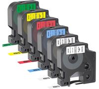 Lot de 6 rubans adhésifs de rechange pour étiqueteuse D1 pour recharges 45013 45010 45016 45017 45018 45019 pour étiqueteuse LabelManager 160 280 PnP 360D 210D 420P