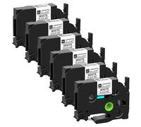 Lot de 6 rubans adhésifs laminés blancs de 12 mm 0,47 mm pour étiqueteuse Brother TZe-231, compatibles avec Brother P Touch Labeler PT-D210 PT-H110 PT-D220 PT-D400, noir sur blanc