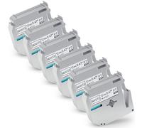 Lot de 6 rubans adhésifs M-K231 M de 12 mm compatibles avec M-K231s Brother pour étiqueteuse P Touch PT-M95 PT95 PT65 PT-65 PT70 PT85 PT90 - Noir sur blanc