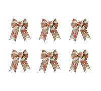 Lot de 6 rubans de décoration pour sapin de Noël avec nœud flocon de neige à double couche pour une utilisation festive (G)