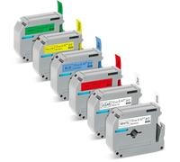 Lot de 6 rubans d'étiquettes Brother P-Touch de 12 mm de rechange pour étiqueteuse Brother P-Touch compatible avec P Touch PT-65 PT-70 PT-85 PT-90 PT-M95