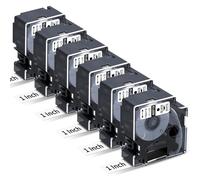 Lot de 6 rubans d'étiquettes Dymo 2,5 cm D1 53713 24 mm noir sur blanc Cassette S0720930 pour étiqueteuse DYMO LabelManager 450D 640 500TS PnP 400 450 Duo 2,5 cm de large x 6,9 m de long