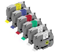 Lot de 6 Rubans - Phonillico® - Compatible Brother P-touch - 12mm x 8m - Couleurs variées - Recharge TZe-231