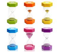Lot de 6 sabliers colorés - 1/3/5/10/20/30 minutes - Pour salle de ureau, cuisine