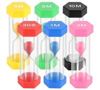Lot de 6 sabliers colorés 30 Secondes, 1 Min, 2 Min, 3 Min, 5 Min, 10 Minutes, sabliers pour Enfants, pour la Vie des Enfants, l'apprentissage, la décoration de la Maison, Le Jeu
