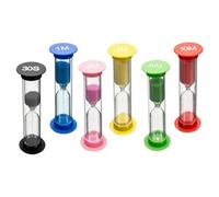 Lot de 6 sabliers colorés pour enfants - 30 secondes, 1/2/3/5/10 min, 6 couleurs, sabliers pour salle de uisine, jeux et décoration de bureau à domicile