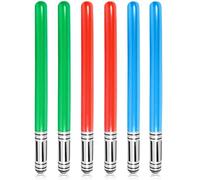 Lot de 6 sabres laser gonflables - Épées gonflables pour fête sur le thème de Star Wars, ensemble de sabres lumineux gonflables pour Halloween, Noël, fête costumée