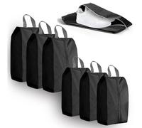 Lot de 6 sacs à chaussures de voyage - Imperméable à la poussière - Avec fermeture éclair - Noir - Pour chaussures, baskets, talons, crocs (3 L + 3S), Noir , Élégant