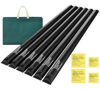 Lot de 6 sacs à eau de piscine de 0,8 mm d'épaisseur, tube d'eau d'hiver de 2,6 m pour couvertures de piscine, matériau composite à trois couches (lot de 6), noir