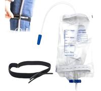 Lot de 6 sacs à urine de 1000 ml - Poche de jambe : sac de drainage d'urine PRITOK - Sac fermé pour collecte d'urine - Sac de drainage avec 2 sangles et tuyau de drainage - Ceinture de fixation