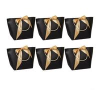 Lot de 6 sacs de fête élégants noirs avec rubans dorés pour célébrer les moments spéciaux de la vie
