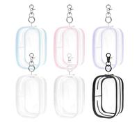 Lot de 6 sacs de présentation transparents pour figurines avec porte-clés à fermeture éclair - Boîte de rangement à suspendre - Boîte de rangement à fermeture éclair - Anti-poussière - Pour mini