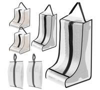 Lot de 6 sacs de rangement pour bottes - 3 tailles - Sacs de protection portables - Anti-poussière - Avec poignée - En PVC transparent - Pour ranger les chaussures - Pour les voyages et l'utilisation