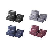 Lot de 6 sacs de rangement pour valise : 1 / Noir