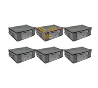 Lot de 6 sacs de rangement sous lit 50x35x20 cm 35L, pliables avec fenêtre transparente, idéal pour vêtements, couettes, couvertures, linge de maison, organisateur de placard, stockage gain de place.