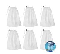 Lot de 6 Sacs de récupération de Rechange, en Filet, avec Cordon de Serrage, pour aspirateur de Piscine, pour Attraper Les Feuilles et Les Petites saletés