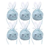 Lot de 6 sacs de surprises de Pâques en velours amusant avec cordon de serrage pour friandises, pour famille, adolescents, garçons, filles, bureau, école, fête