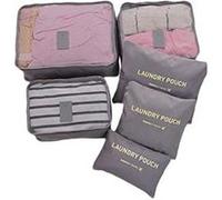 Lot de 6 sacs de voyage , couleur unie ( Gris ) Gris G