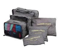 Lot de 6 sacs de voyage motifs imprimés (Bleu / Etoile)