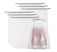 Lot de 6 Sacs de Voyage Transparents pour Chaussures, 20 x 20 x 2 cm, Grandes Poches à Cordon de Serrage, Fermeture à Corde de qualité, pour emballer des Chaussures d'adolescents, fourre-Tout pour