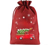 Lot de 6 sacs festifs avec cordon de serrage - 20 x 30 cm - Sac de Noël réutilisable pour emballage facile des fêtes d'enfants - Pochette cadeau festive de couleurs assorties