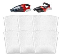 Lot de 6 sacs filtrants de rechange pour aspirateur à main compatible avec Ein-hell Power X-Change TE-VC 18 Li-Solo & TE-HV 18/06 Li-Solo Aspirateur à main sans fil