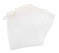Lot de 6 sacs filtrants en maille pour aquarium 145 microns avec cordon de serrage pour boules biologiques, charbon actif, charbon granulé, blanc