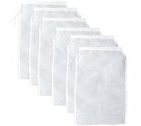 Lot de 6 sacs filtrants pour aquarium avec sangle 100 mailles 15 x 20 cm - Réutilisables - Maille fine à haut débit - Convient pour les aquariums biochimiques - Charbon actif en carbone granulé