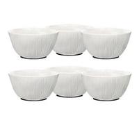 Lot de 6 saladier rond, bol de service en verre opale - Diamètre 23 cm -JUANIO- Blanc G