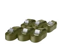 Lot de 6 Sangles d'arrimage avec Boucle, Ceinture à Blocage par Serrage, Sangles de Fixation Charge Max. 250 kg, Selon DIN en 12195-2, Longueur 6m Largeur 25mm, en Une pièce, Vert Olive