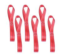 Lot de 6 sangles d'arrimage souples en nylon robuste pour VTT, UTV, moto - 25 x 400 mm - Rouge