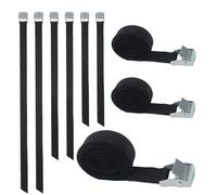Lot de 6 sangles de fixation 0,5 m/2 m/4 m - Sangle de serrage à cliquet - Largeur : 20 mm - Sangle d'arrimage réglable avec boucle en métal pour le transport, les bagages, le fret, le camping