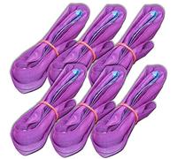 Lot de 6 sangles de levage rondes professionnelles - 1 t - 1 m de circonférence - ENORM1492-2 - Violet