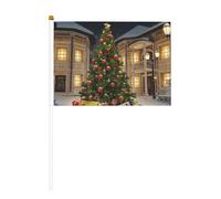 Lot de 6 sapins de Noël de 14 x 21 cm agitant un drapeau, cour, salon, concours de fête de vacances.