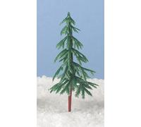 Lot de 6 sapins de Noël décoratifs pour gâteau - En plastique, 75 mm