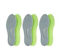 Lot de 6 semelles orthopédiques unisexes en mousse à mémoire de forme - Semelles désodorisantes pour chaussures de sport - Absorbe la transpiration - Accessoires de chaussures - Gris - 45-46