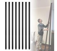 Lot de 6 séparateurs de pièce à lattes en bois de 2,2 m pour le salon Noir Séparateur d'espace 8 pièces 1,9 m Design colonne moderne et élégant