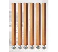 Lot de 6 séparateurs de pièce modernes à lattes en bois de 2,4 à 0,9 m de haut pour bureau, escalier, loft, porche - Panneaux décoratifs élégants pour salon