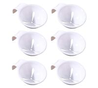 Lot de 6 séparateurs d'œufs avec clip de bol, accessoires de cuisine, porte-œufs, tamis en plastique, séparateur de jaune d'œuf, filtre liquide (blanc)