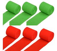 Lot de 6 serpentins de Noël en papier crépon rouge et vert
