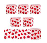 Lot de 6 serpentins en papier crépon à motif de cœur pour la Saint-Valentin, décoration de cadeaux colorés, fournitures d'emballage de cadeaux, décoration sur le thème de l'amour
