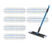 Lot de 6 serpillères de rechange en microfibre pour balai à franges O-Cedar H2pro, pour Vileda H2pro - Réutilisables - Plaques en céramique, miroirs et fenêtres