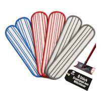 Lot de 6 serpillères en microfibre pour balai H2Pro, housses de rechange, lavables et durables, adaptées à tous les types de sols
