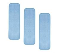 Lot de 6 serpillères en microfibre pour balai pulvérisateur, 45 x 14 cm, têtes de rechange lavables et plates, chiffons de nettoyage humides et secs pour sols durs, bleu (A)