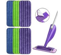 Lot de 6 serpillères en Microfibre réutilisables pour Swiffer WetJet Mop - AQSACOKIYA - Recharge Lavable en Machine jusqu'à 100