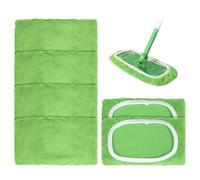 Lot de 6 serpillères humides réutilisables compatibles avec Swiffer - Pour le nettoyage des sols en bois ou d'autres surfaces - Vert - 25,4 x 11,5 cm