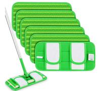 Lot de 6 serpillères réutilisables compatibles avec les serpillères Swiffer Sweeper : Papclean Lot de 6 chiffons humides en microfibre lavables pour nettoyer les sols en bois Vert