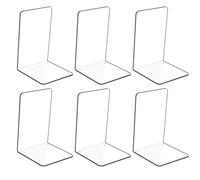 Lot de 6 Serre-Livres en Acrylique Transparent avec Autocollants antidérapants pour Chambre à Coucher, bibliothèque, Bureau, école et Bureau(3 Paires)