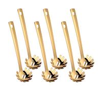 Lot de 6 serveurs à spaghetti en acier inoxydable plaqué titane avec poignée incurvée ergonomique pour cuisine, passe au lave-vaisselle (30 cm)