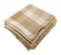 Lot de 6 serviettes de table 42x42 cm collection NESS en coton fil teint à carreaux jaune houblon